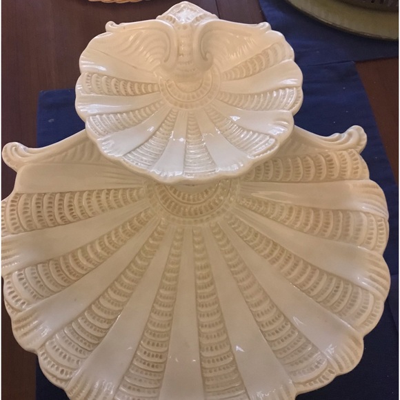 LN Lenox BUTLER'S PANTRY 2-Tier Shell Shaped Server Bowl - Made in Italy - Picture 3 of 9